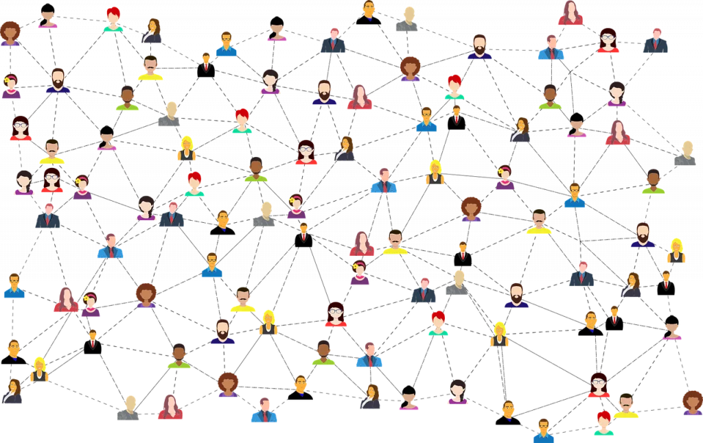 Connection with people around the word and all people with different colors