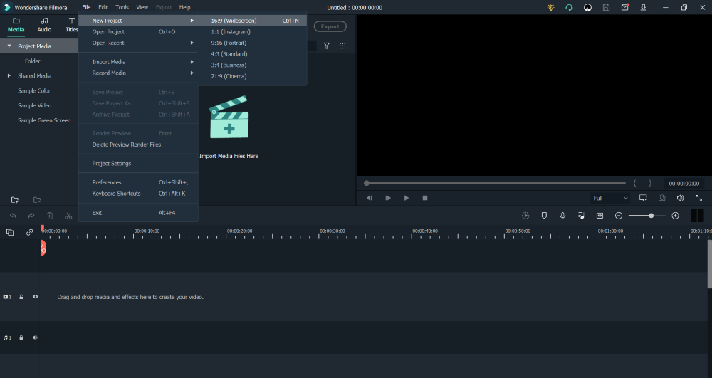 Filmora new Project 