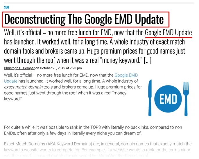 Exact Match Domains