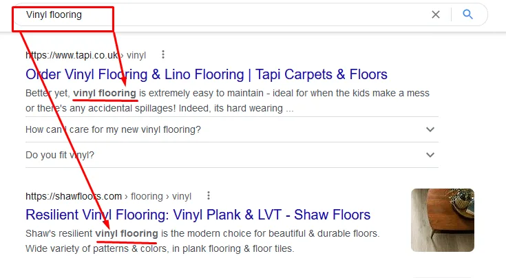 Keywords in Meta Description